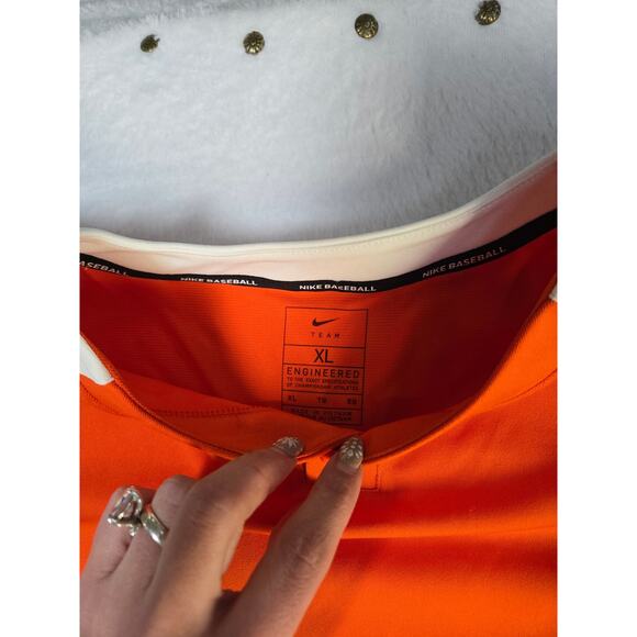 NEW NWT Boys Sz XL Bright Orange & White Sporty Athletic Shirt NIKE BASEBALL - Picture 4 of 6